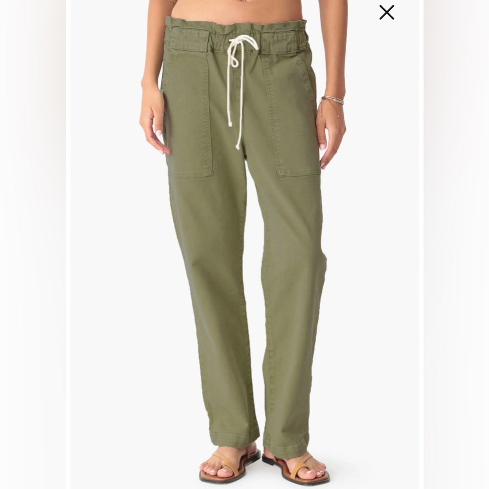 Electric & Rose Olive Green Drawstring Pants - Picture 1 of 7